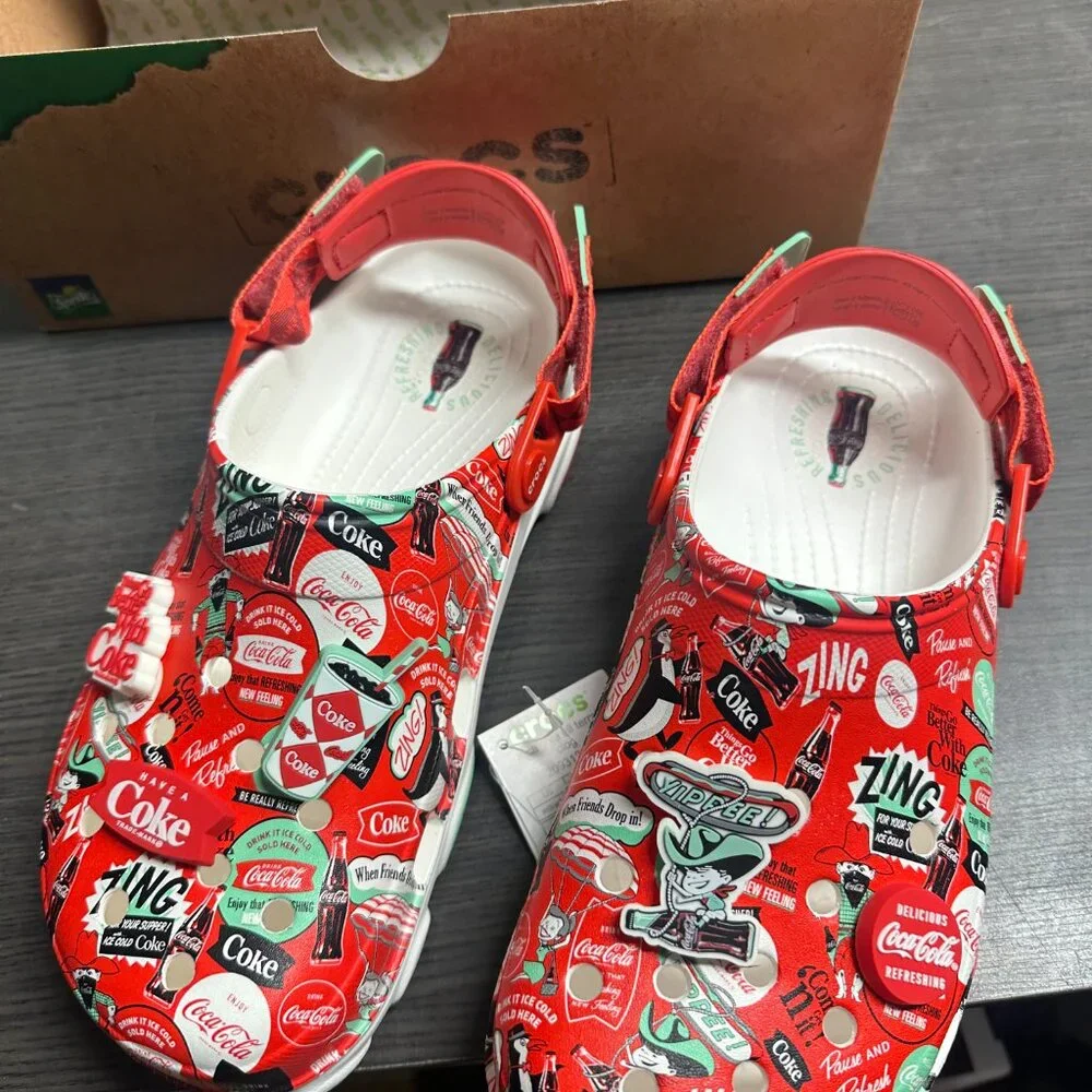 New Crocs Coca Cola Coke All-TerraIn Clog Men’s Size 9 Red / White 209312-100